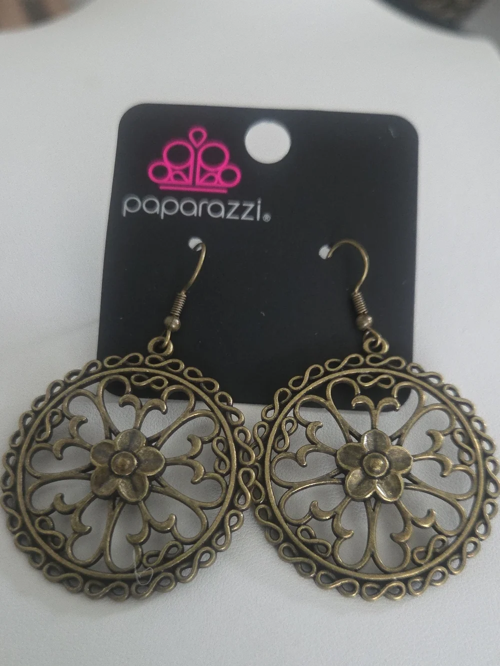Paparazzi Floral Fortunrs Brass Earrings NWT